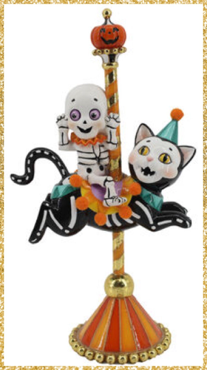 December Diamonds Halloween Skeleton on Cat Carousel – Brooklyn Belle