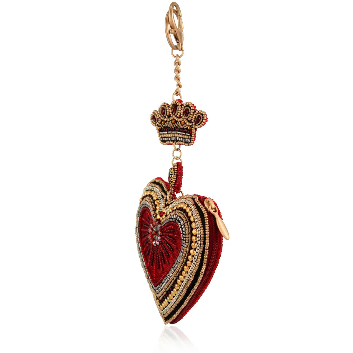 Mary Frances High Court Coin Purse Heart Keychain Charm Handbag Accessory