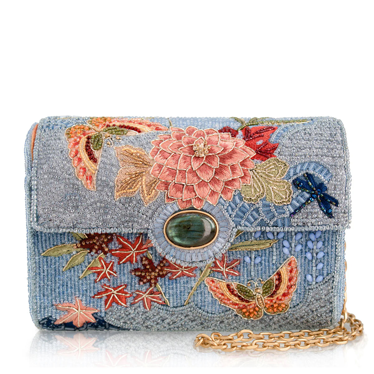 Mary Frances Lotus Mist Crossbody Handbag  Mary Frances Floral Fashion Bag