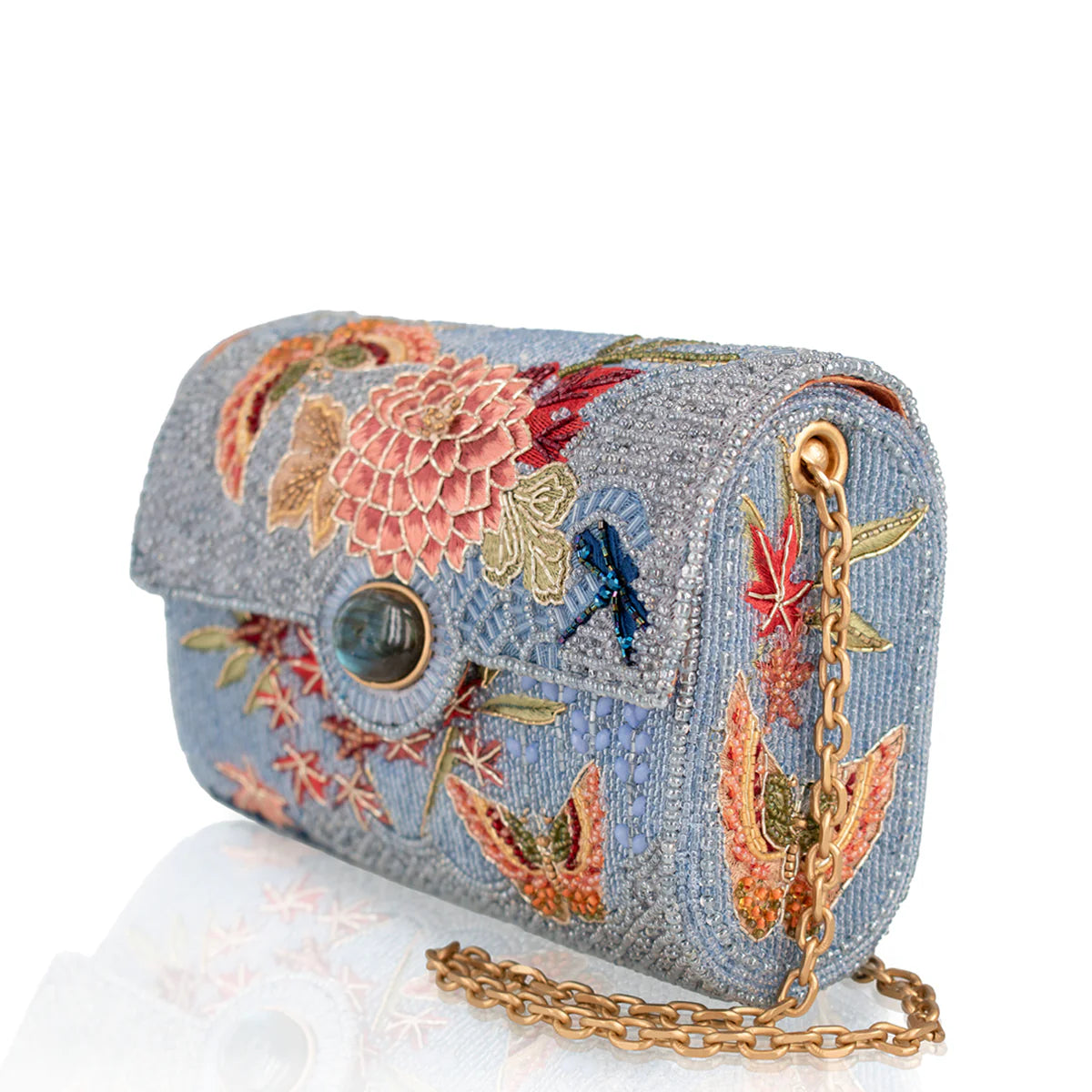 Mary Frances Lotus Mist Crossbody Handbag  Mary Frances Floral Fashion Bag