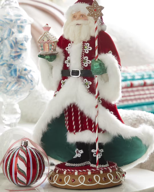 14 inch Katherine's Collection Gingerbread Forest Santa Christmas Decor