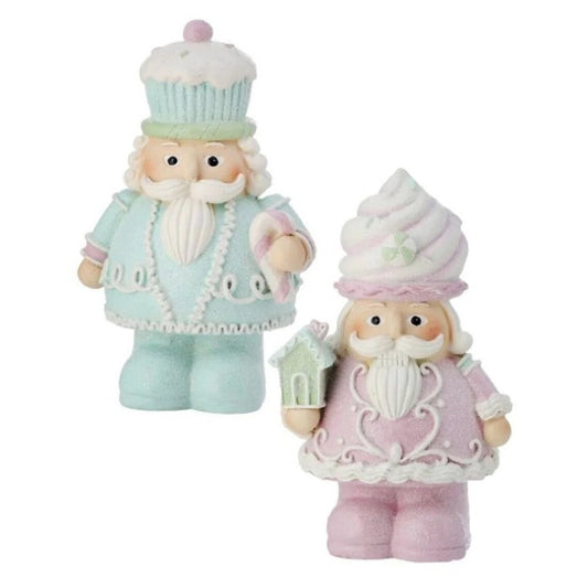 Set Of 2 Pastel Plump Nutcrackers with Sweets