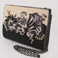 Mary Frances Wild One Beaded Black Floral Crossbody Handbag