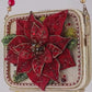 Mary Frances Poinsettia Shoulder Bag  Mary Frances Christmas Holiday Shoulder Bag
