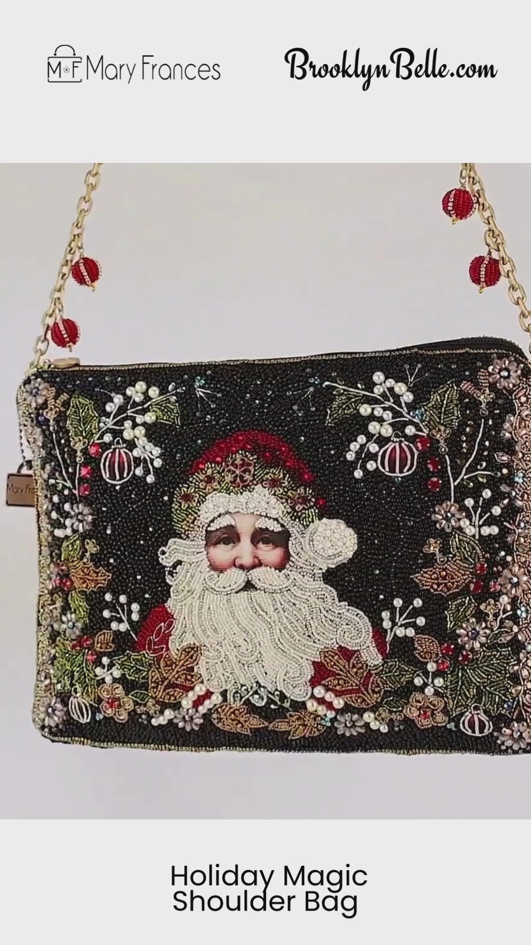 Mary Frances Holiday Magic Santa Shoulder Bag Holiday Fashion