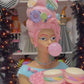 20" Cotton Candy Queen Dessert Server   Cotton Candy Lady Server