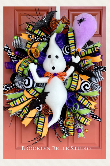 Halloween Whimsical Ghost Wreath