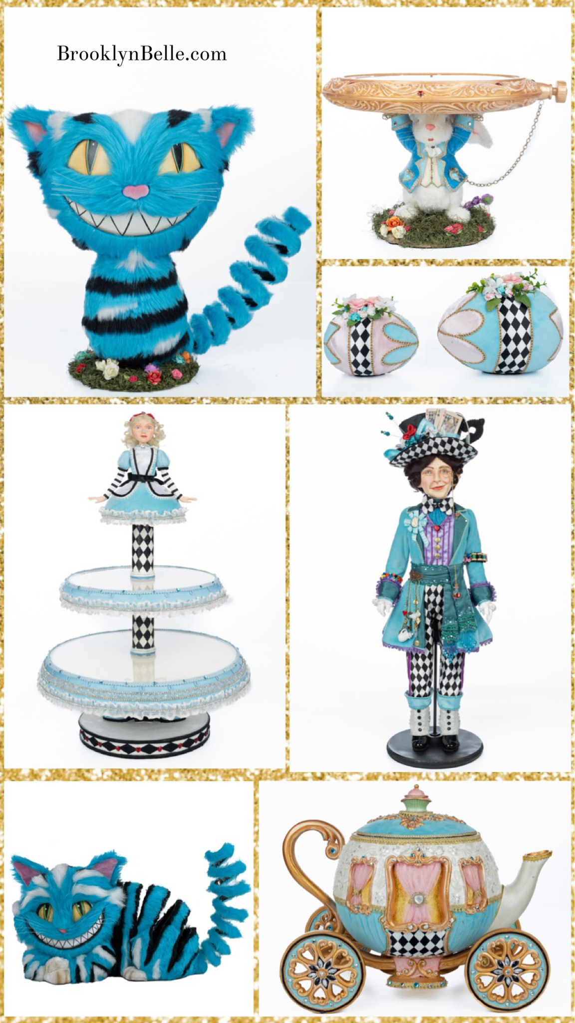 Katherine's Collection Alice on Teacup Blue   Katherine's Collection Hearts and Wonderland