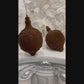 Set Of 2 Chocolate Brown Flocked Drop Finial Ornaments