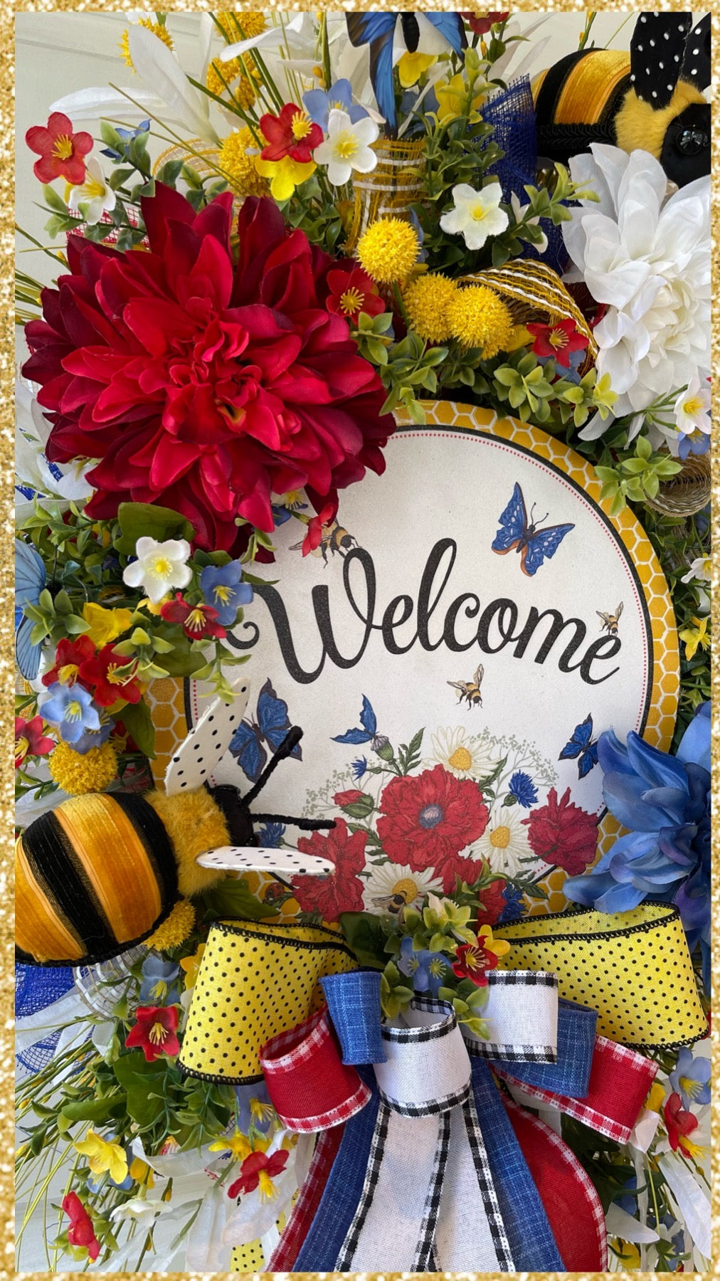 Summer Welcome Wreath • Welcome Floral Wreath
