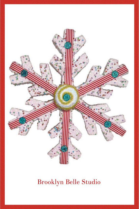 Peppermint Christmas Snowflake Decor