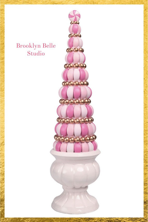 21" Pink Candy Stacked Tree