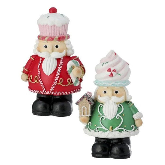 Set Of 2 Pastel Plump Nutcrackers with Sweets