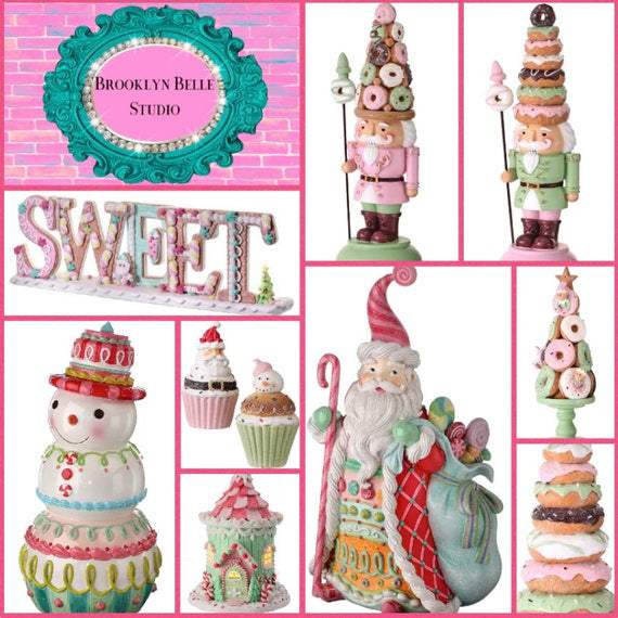 Set Of 2 Pastel Plump Nutcrackers with Sweets