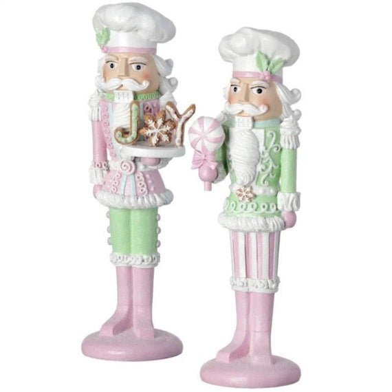 Set Of 2 Pastel Plump Nutcrackers with Sweets