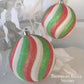 Set Of 2 Swirl Red and White Ornaments