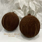 Set Of 2 Chocolate Brown Flocked Ornaments