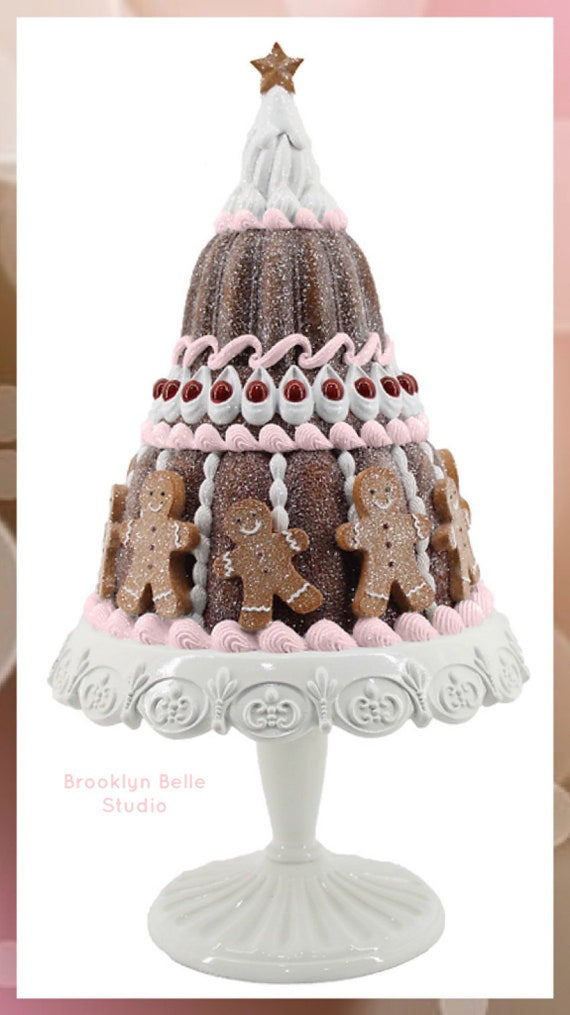 20 Gingerbread Tiered Cake On Pedestal