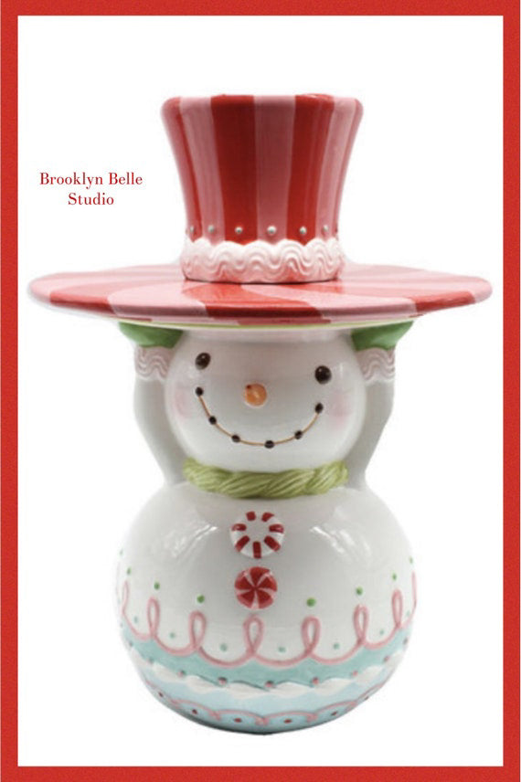 Pastel Candy Snowman Serving Tray