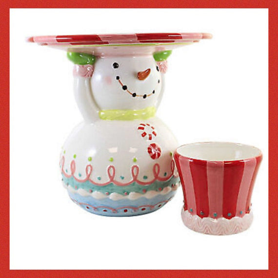 Pastel Candy Snowman Serving Tray