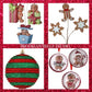 Set Of 2 Glitter Red and Green Ornaments