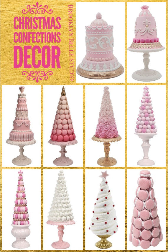 Set Of 2 Pink Faux Cake Decorations