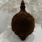 Set Of 2 Chocolate Brown Flocked Drop Finial Ornaments
