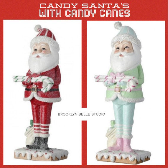 Pastel Santa With Candy Canes