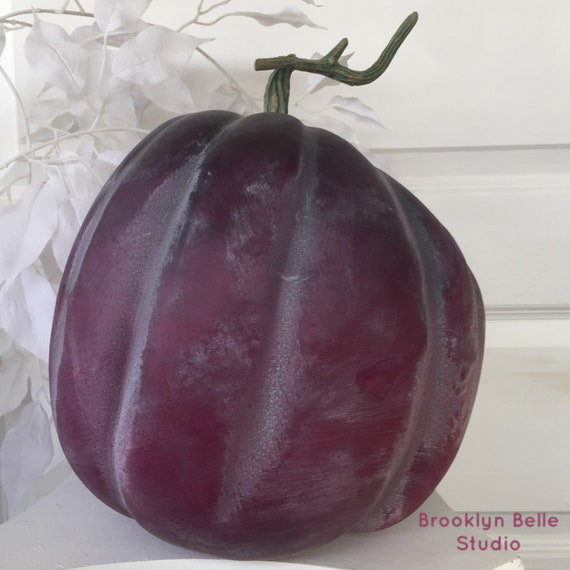 12" Large Artificial Purple Plum Pumpkin