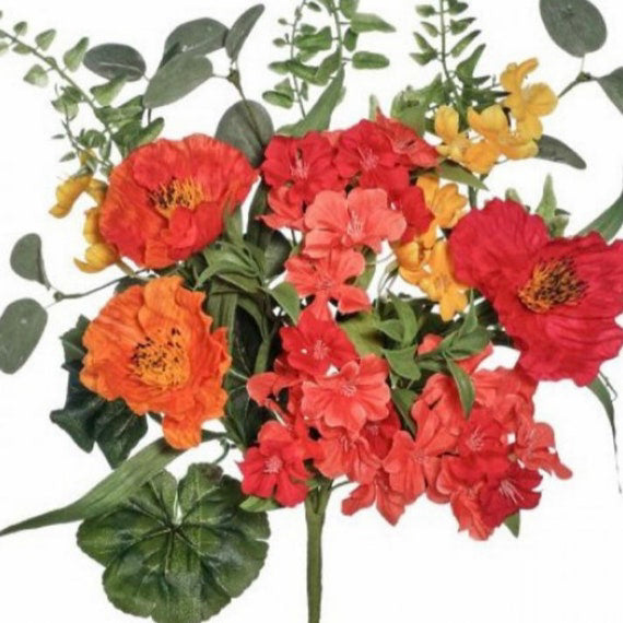 Poppy & Gypso Artificial Flower Bouquet