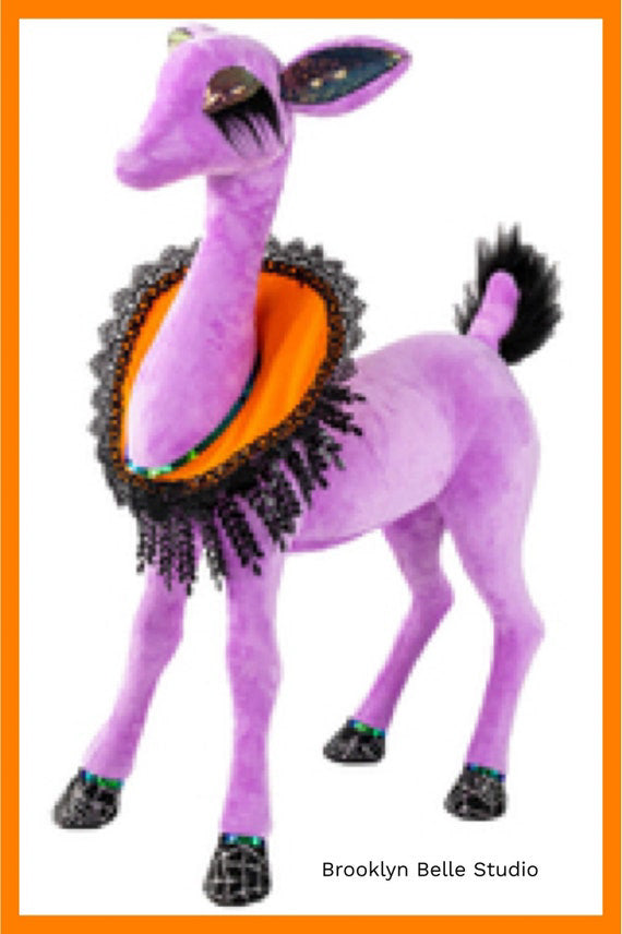 Purple Halloween Deer Decoration