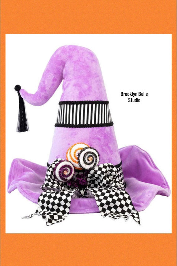 19" Purple Witch Hat Decoration