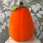 Tall Orange Flocked Pumpkin