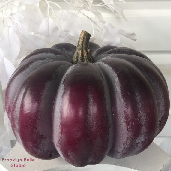 12" Extra Large Artificial Purple Plum Pumpkin