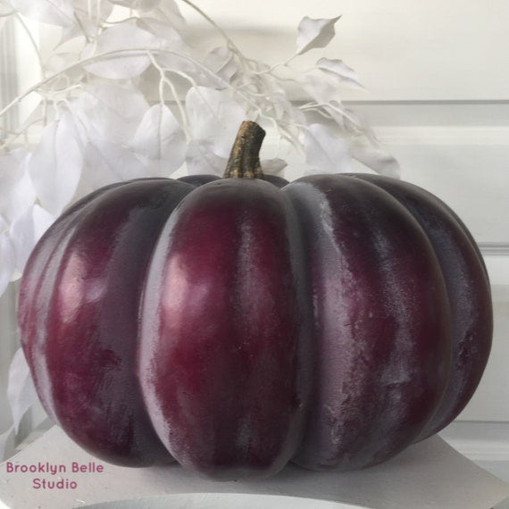 12" Extra Large Artificial Purple Plum Pumpkin