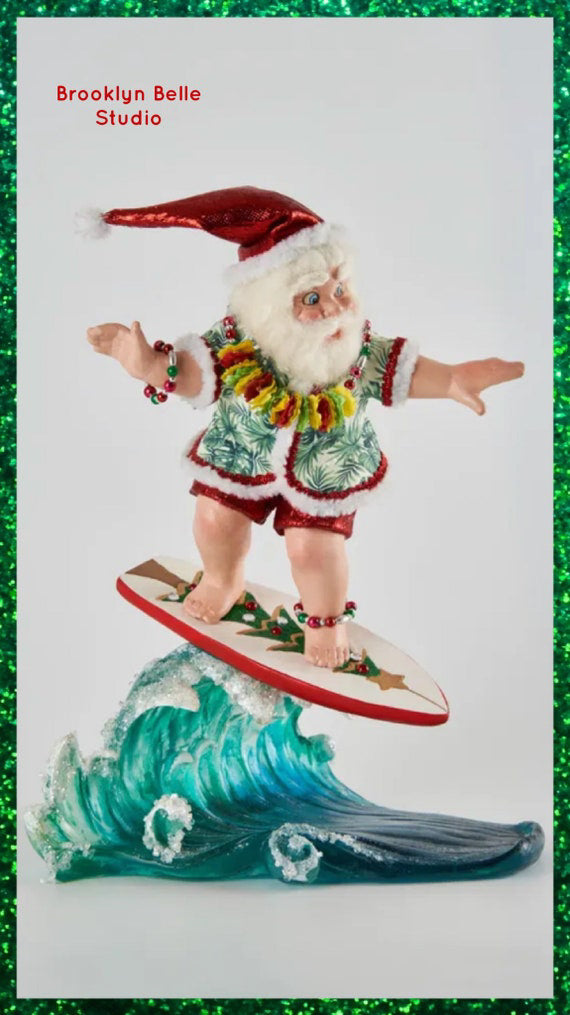 Katherine's Collection Surfing Santa Decor