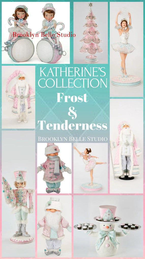 Katherine's Collection Chinoiserie Santa Doll with Stand   Katherines Collection Christmas