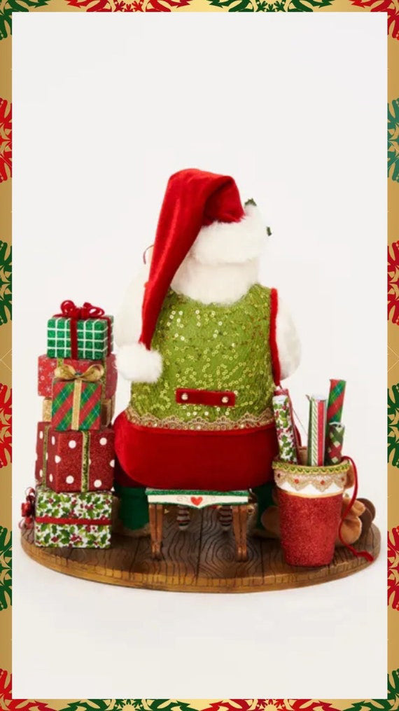 Katherine's Collection Santa Wrapping Presents Figurine