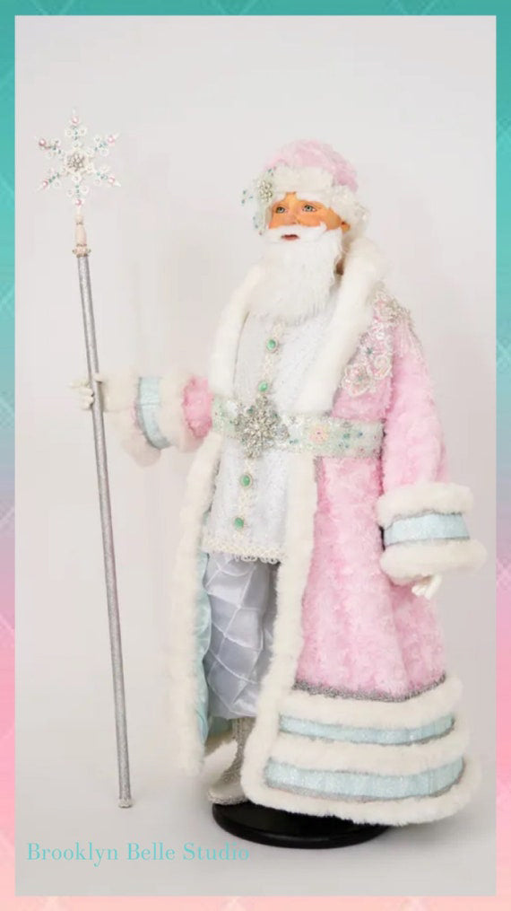 Katherine's Collection 36" Blue and Pink Santa Decor