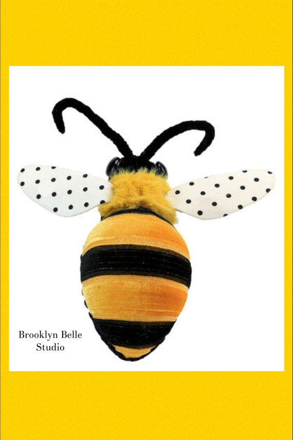 Bumble Bee With White And Black Polka Dot Wings