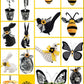 Bumble Bee With White And Black Polka Dot Wings