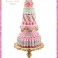 23" Pink Tiered Cake On Pedestal Stand Decoration