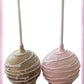Set Of 2 Gold and Pink Cake Pops Ornaments