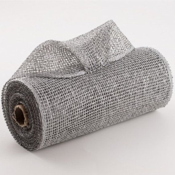 10" Grey Poly Burlap Mesh