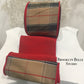 Tan And Red Plaid Ribbon With Red Backing