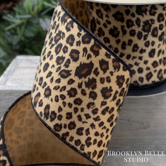 4 inch d. stevens Fancy Leopard Cheetah Print wired Ribbon – Brooklyn Belle