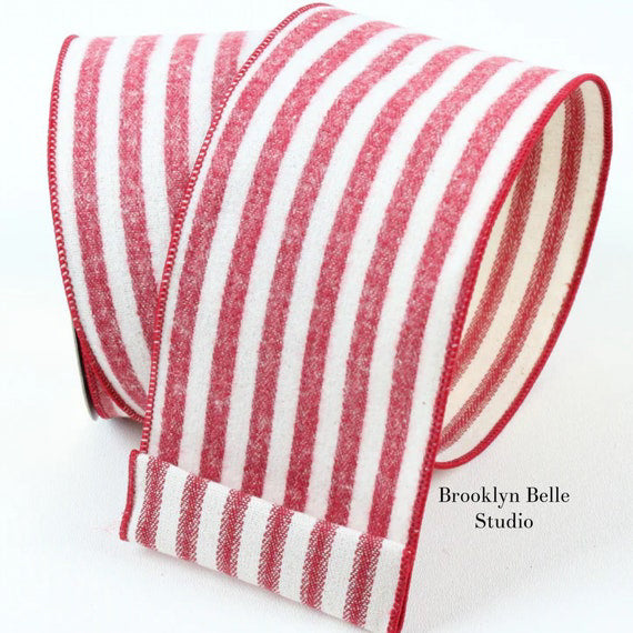 Red And White Wired Ribbon