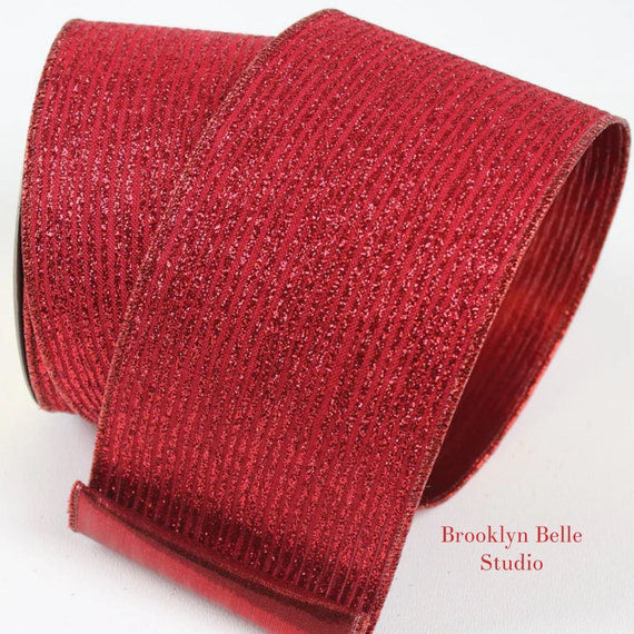 4" Red Glitter Ribbon