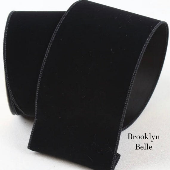Flocking Velvet Ribbon Black Flocked Velvet Ribbon – Brooklyn Belle
