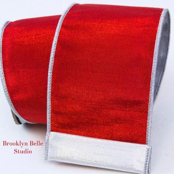 Red And Silver Metallic Ribbon